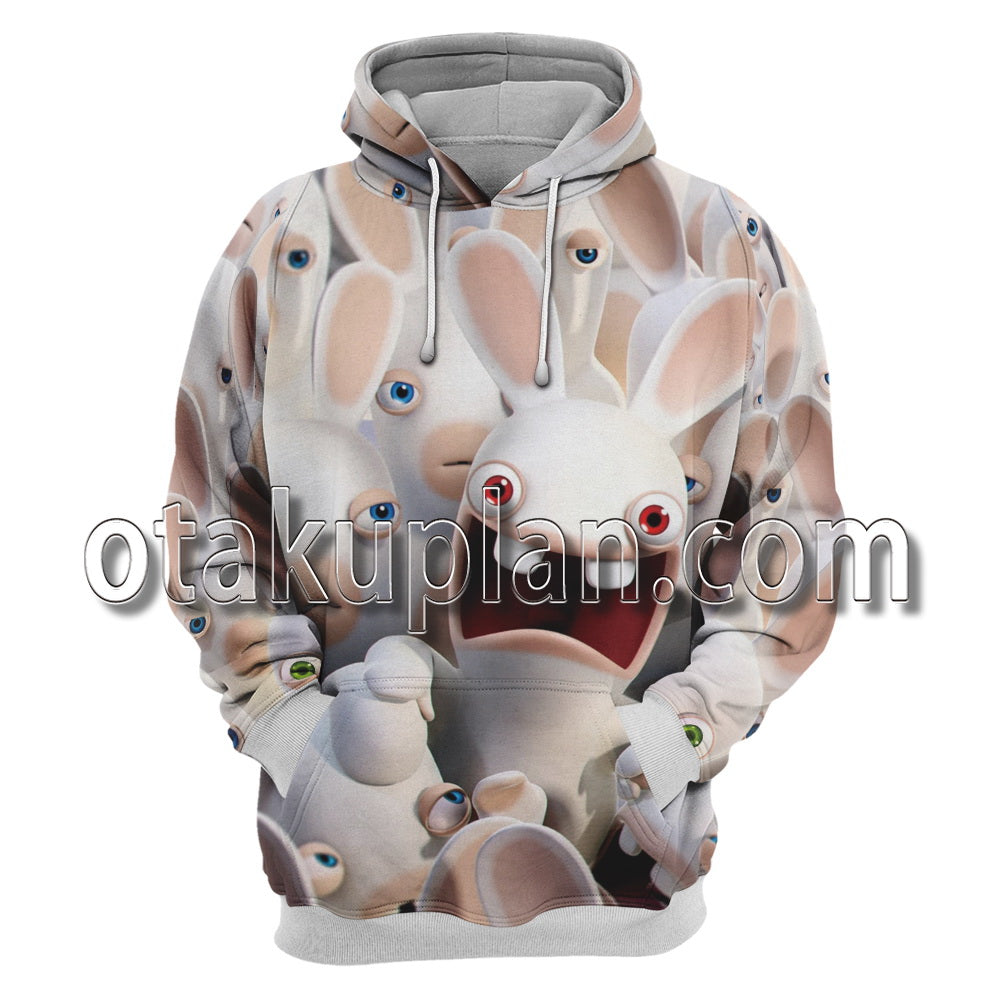 Rayman Raving Rabbids With Different Expressions Hoodie