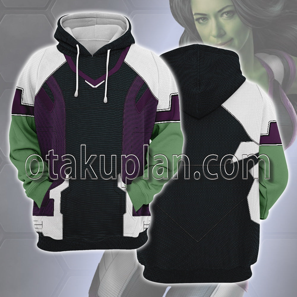 She-Hulk Battle Suit Cosplay Hoodie