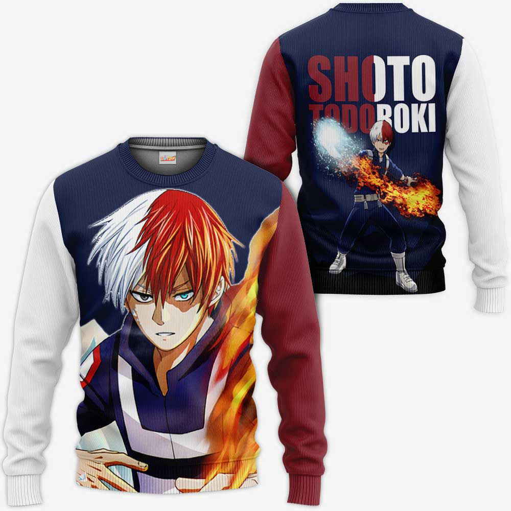 Shoto Todoroki Ice &amp; Fire Anime Hoodie Shirt