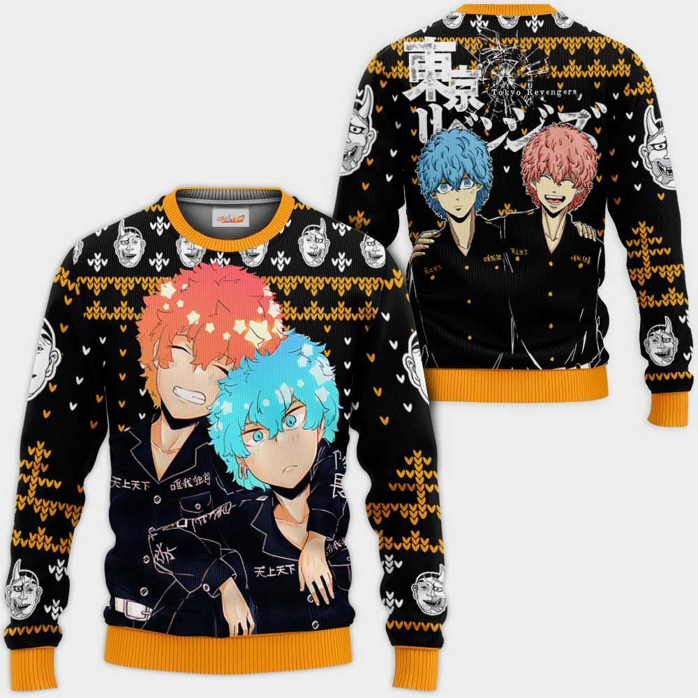 Souya Kawata And Nahoya Kawata Ugly Christmas Sweater Tokyo Revengers Hoodie Shirt
