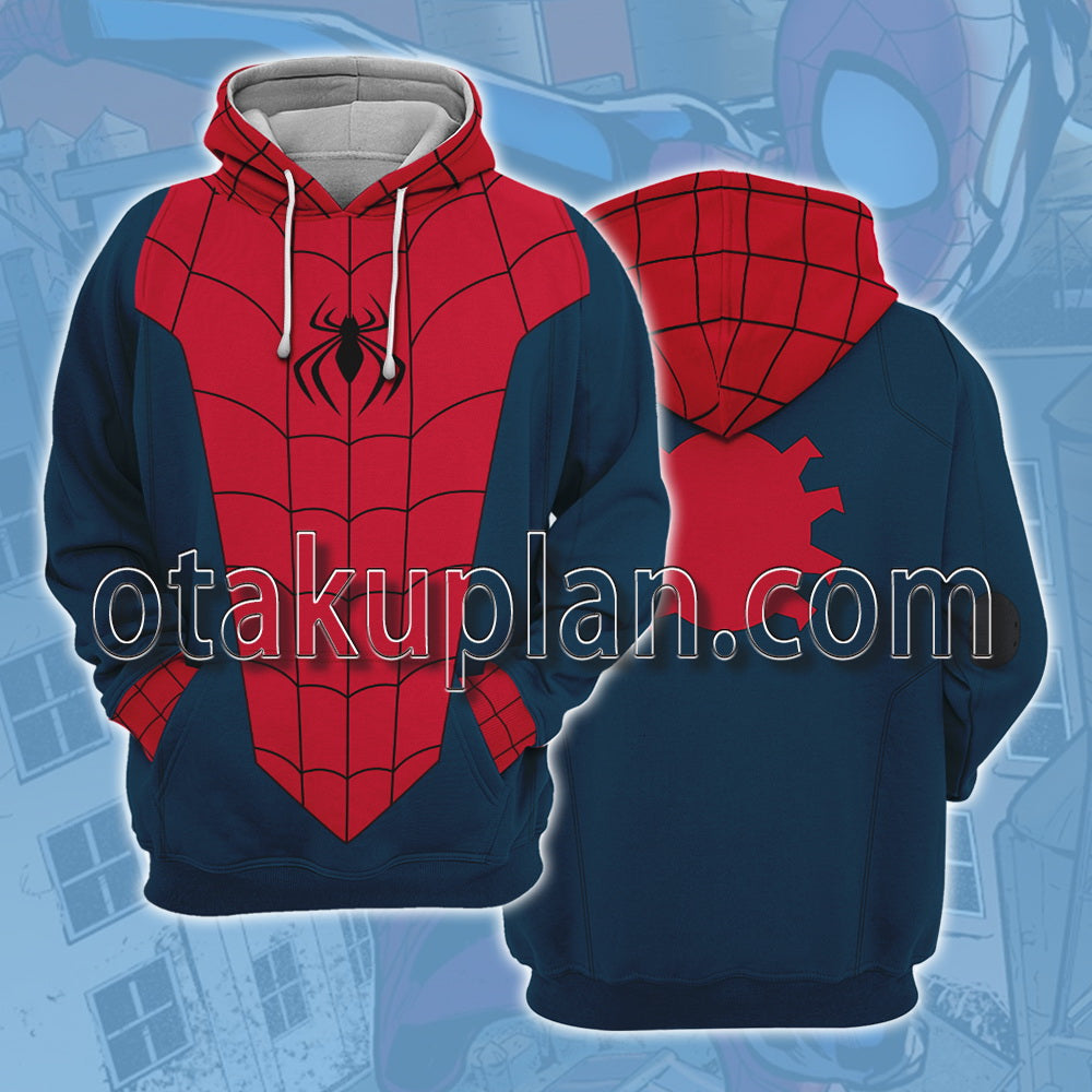 Spider Hero Across the Spider Verse Great Responsibility Suit Cosplay Hoodie