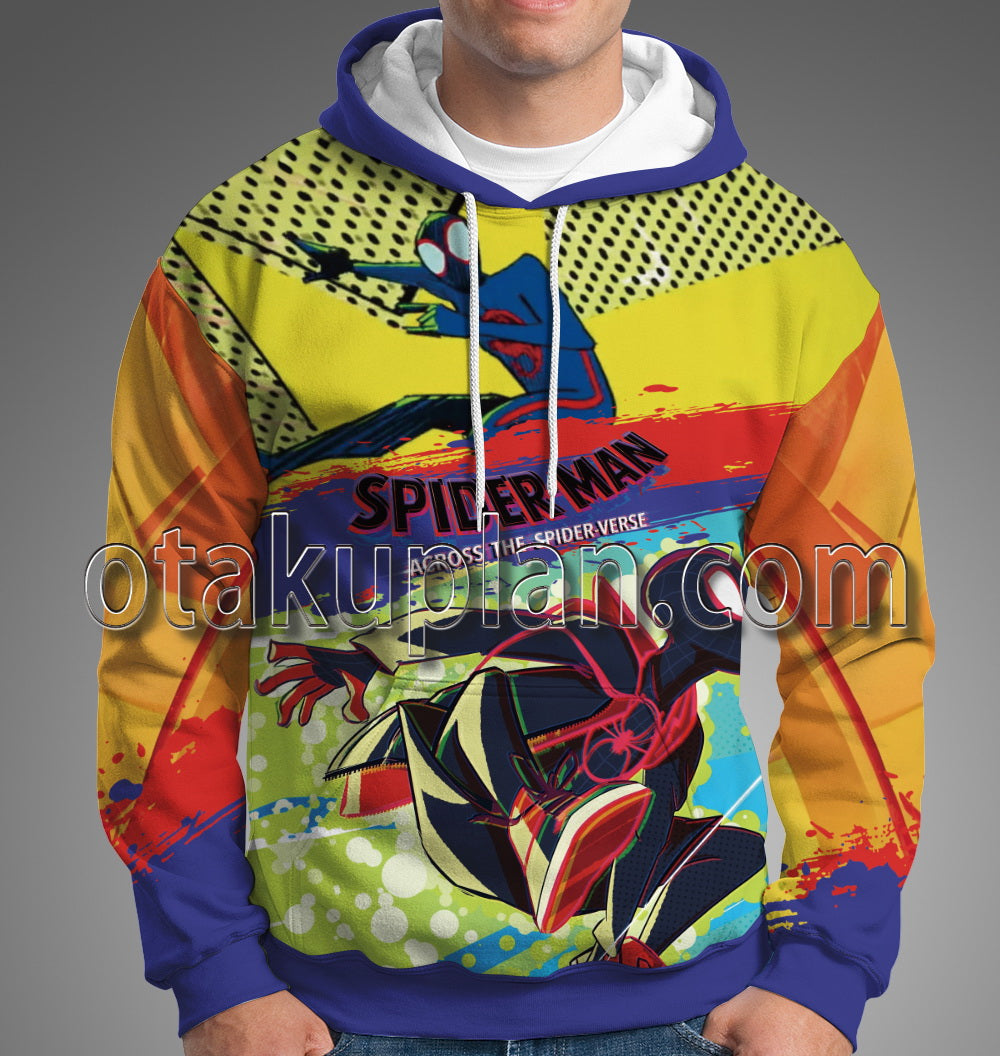 Spider Hero Across the Spider Verse Miles Morales Miguel O Hara Inkjet Style Hoodie