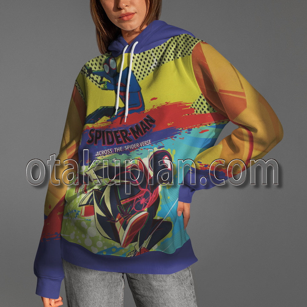 Spider Hero Across the Spider Verse Miles Morales Miguel O Hara Inkjet Style Hoodie