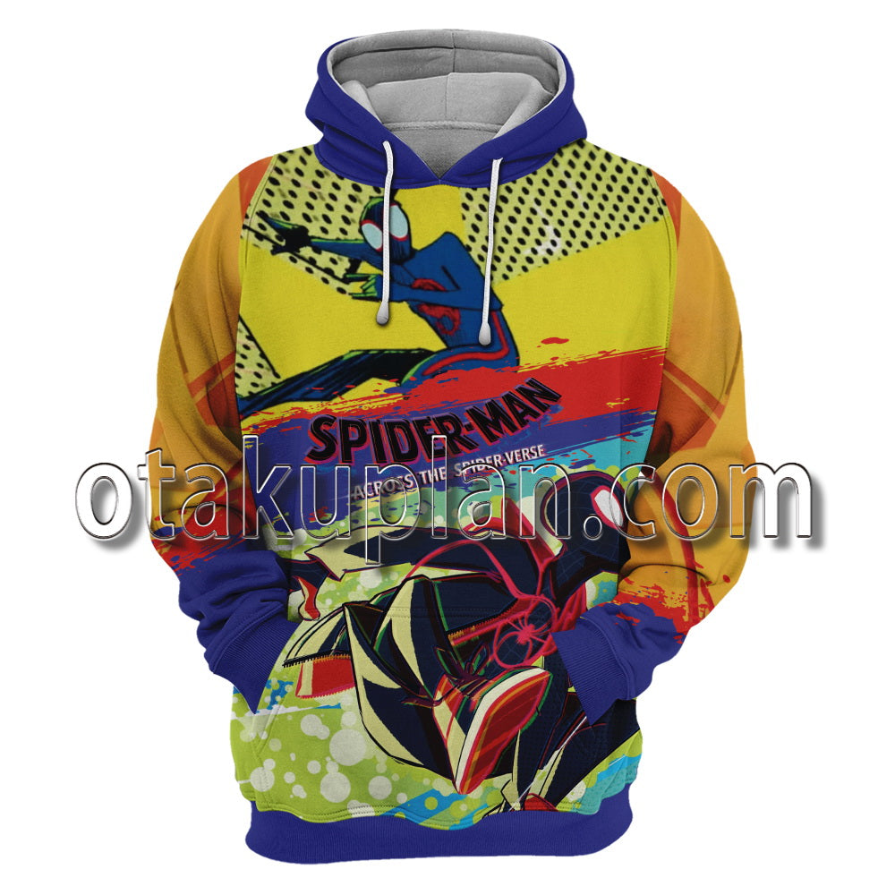 Spider Hero Across the Spider Verse Miles Morales Miguel O Hara Inkjet Style Hoodie