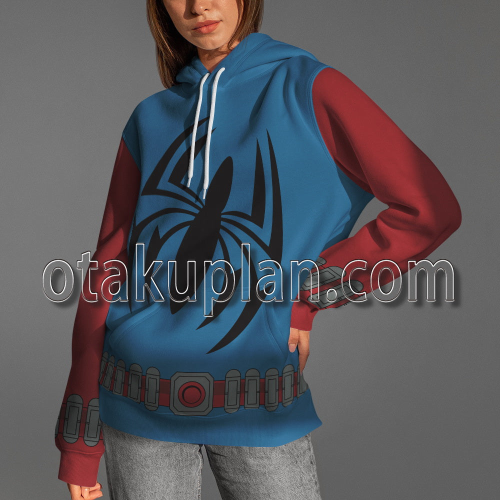 Spider Hero Across The Spider Verse Scarlet Spider Ben Reilly Spider Suit Cosplay Hoodie