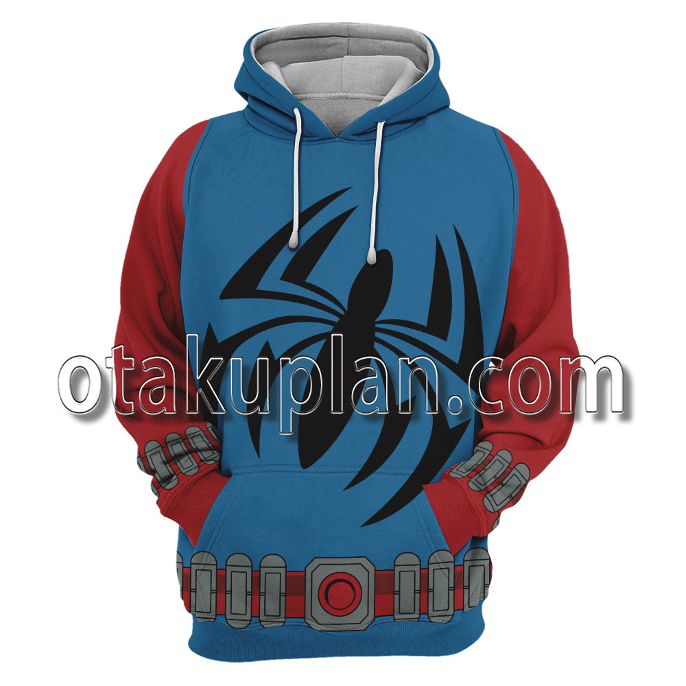 Spider Hero Across The Spider Verse Scarlet Spider Ben Reilly Spider Suit Cosplay Hoodie
