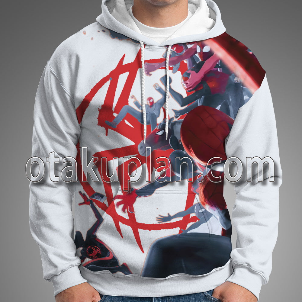 Spider Hero Across The Spider Verse Spider Hero Hunts Down Miles Cosplay Hoodie