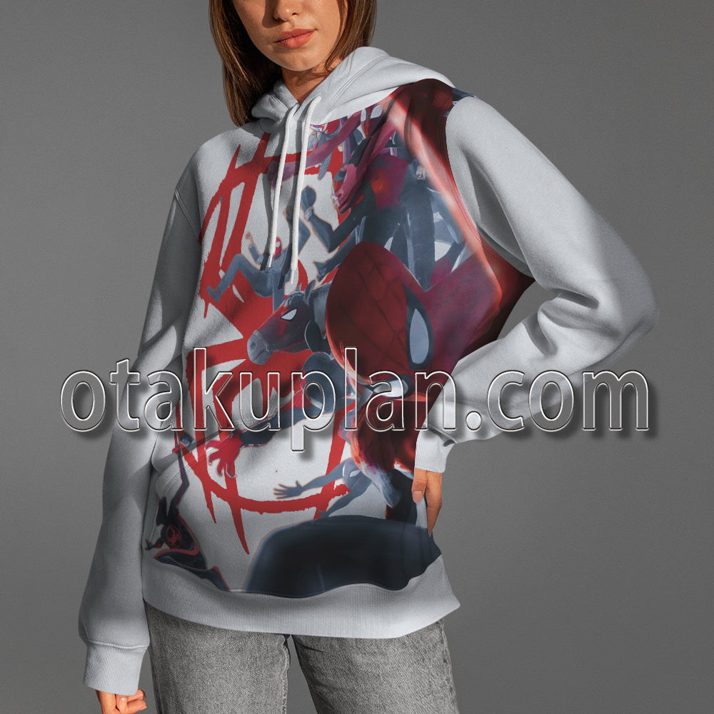 Spider Hero Across The Spider Verse Spider Hero Hunts Down Miles Cosplay Hoodie