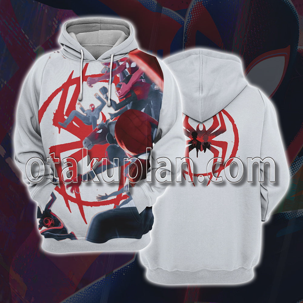 Spider Hero Across The Spider Verse Spider Hero Hunts Down Miles Cosplay Hoodie