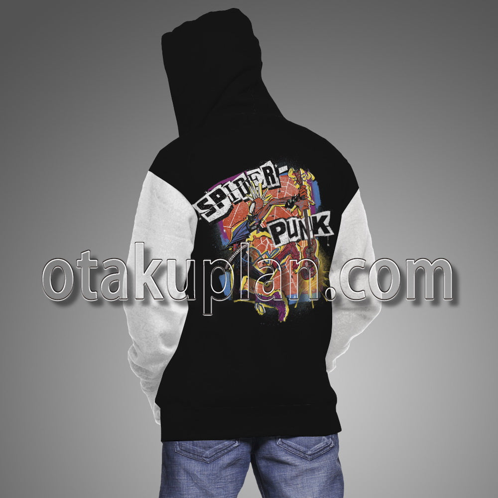 Spider Hero Across The Spider Verse Spider Punk Hobart Brown Smashing Guitar Cosplay Hoodie
