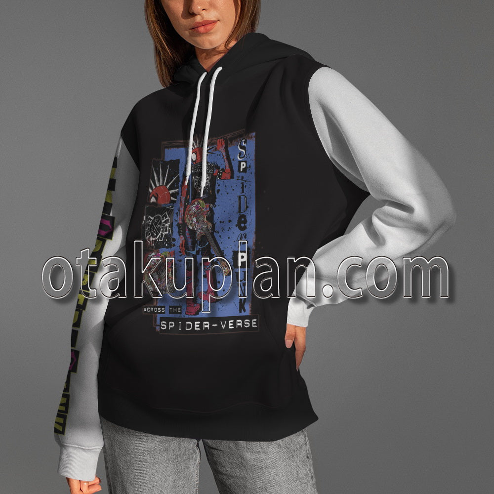 Spider Hero Across The Spider Verse Spider Punk Hobart Brown Smashing Guitar Cosplay Hoodie