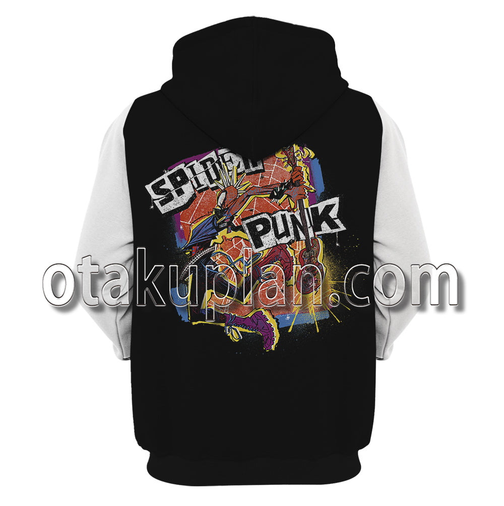 Spider Hero Across The Spider Verse Spider Punk Hobart Brown Smashing Guitar Cosplay Hoodie