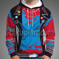 Spider Hero Across The Spider Verse Spider Punk Hobart Brown Suit Guitar Cosplay Hoodie