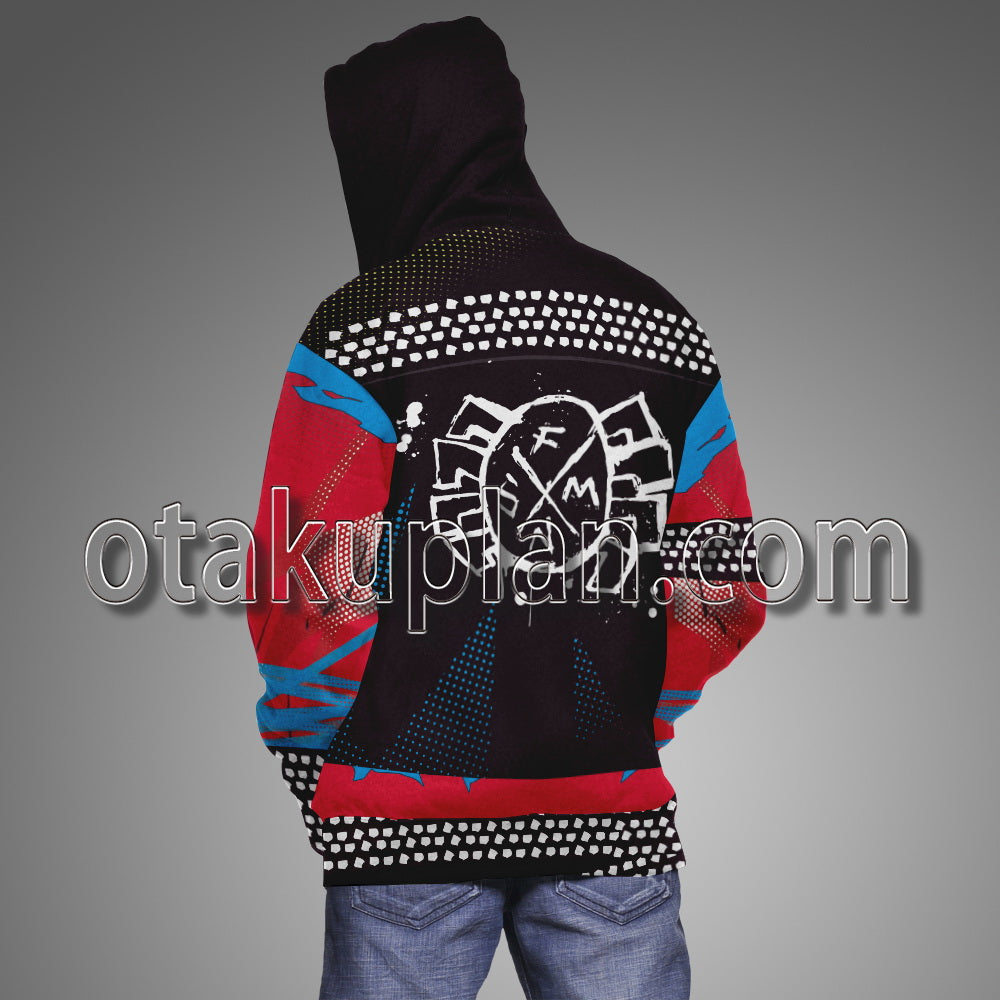 Spider Hero Across The Spider Verse Spider Punk Hobart Brown Suit Guitar Cosplay Hoodie