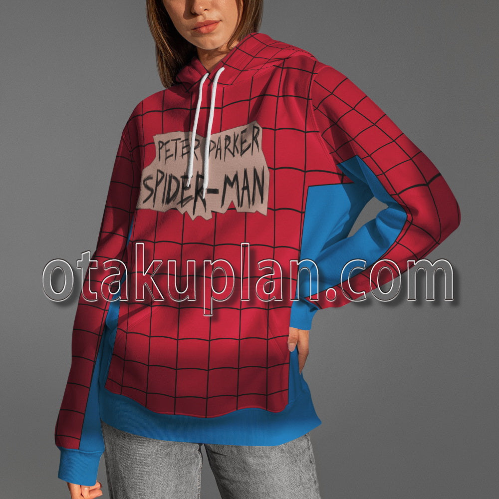 Spider Hero Across the Spider Verse Tierra X Peter Parker Responsibility Suit Cosplay Hoodie