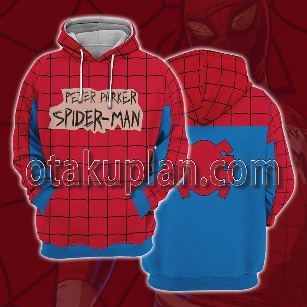 Spider Hero Across the Spider Verse Tierra X Peter Parker Responsibility Suit Cosplay Hoodie