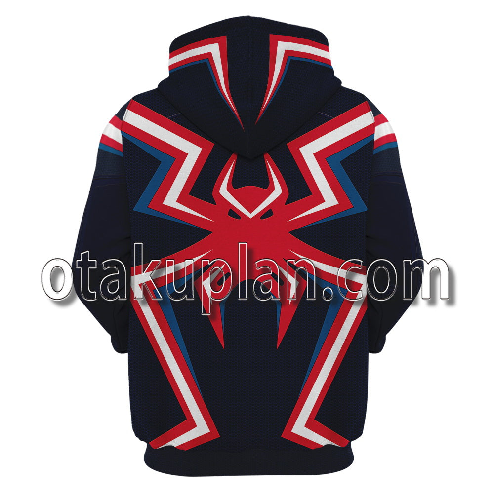 Spider Hero Miles Morales Game 2099 Miles Morales Battle Suit Cosplay Hoodie