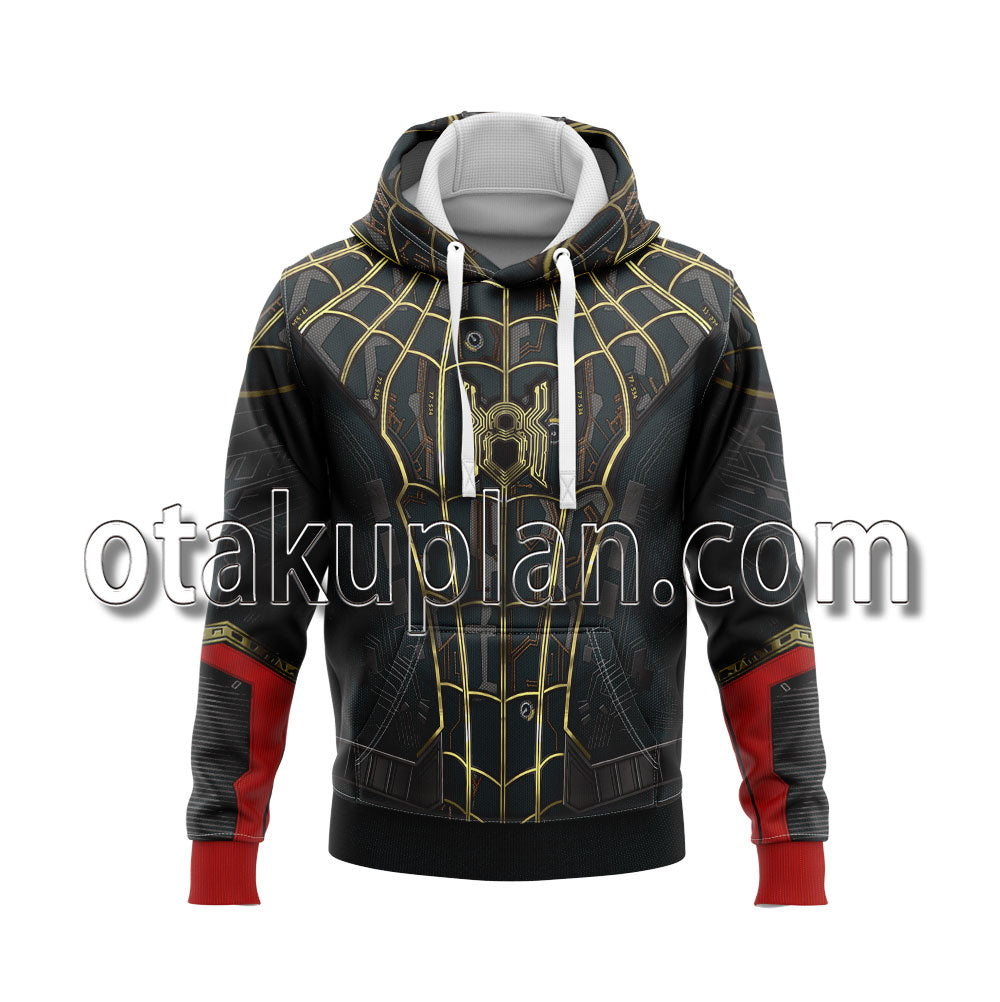 Spider Hero No Way Home BLACK &amp; GOLD SUIT Cosplay Hoodie