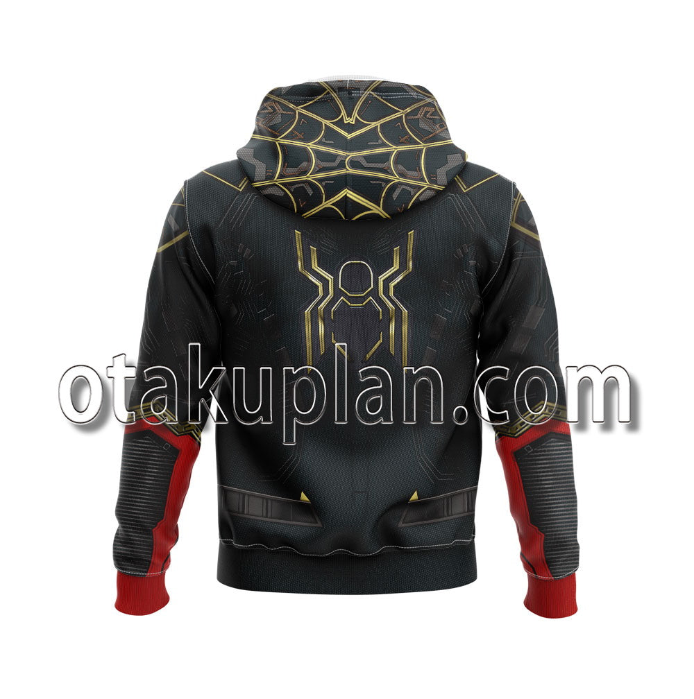 Spider Hero No Way Home BLACK &amp; GOLD SUIT Cosplay Hoodie