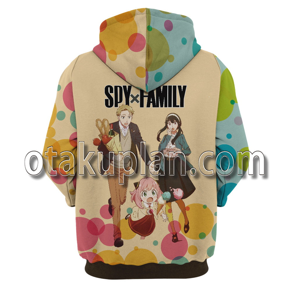 Spy x Family Loid Yor Anya Colorful Bubble Hoodie