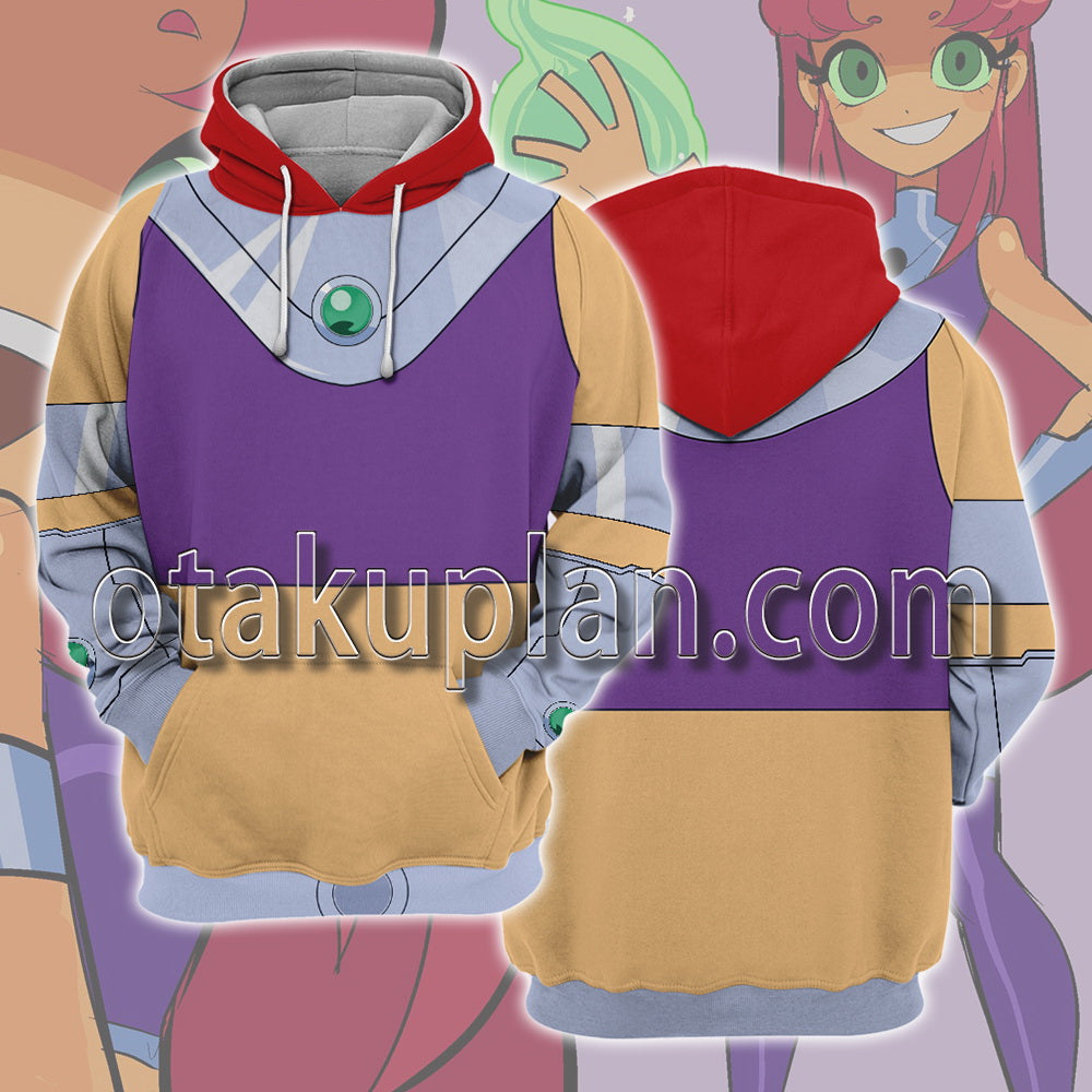 Starfire Koriand R Teen Titans Go Battle Suit Cosplay Hoodie