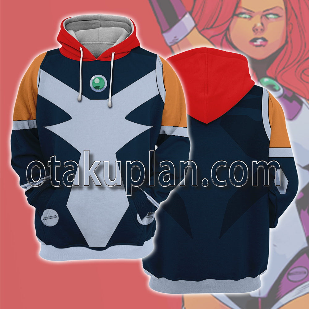Starfire Koriandr Suoer Sons Battle Suit Cosplay Hoodie