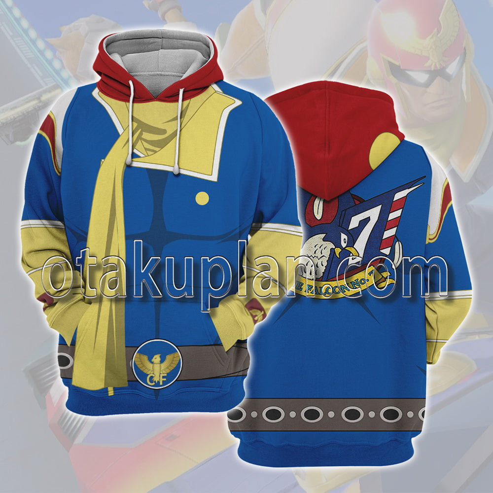 Super Smash Bros F-Zero GX Captain Falcon Blue Suit Cosplay Hoodie