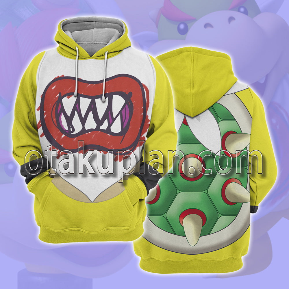 Super Smash Bros Ultimate Bowser Jr Son of Bowser Scarf Cosplay Hoodie