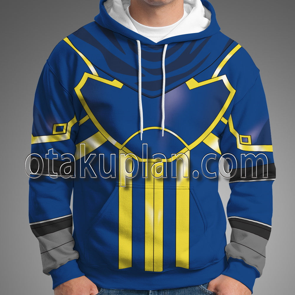 Super Smash Bros X Anime The Binding Blade Roy Blue Armor Cosplay Hoodie