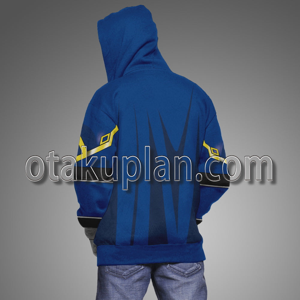 Super Smash Bros X Anime The Binding Blade Roy Blue Armor Cosplay Hoodie