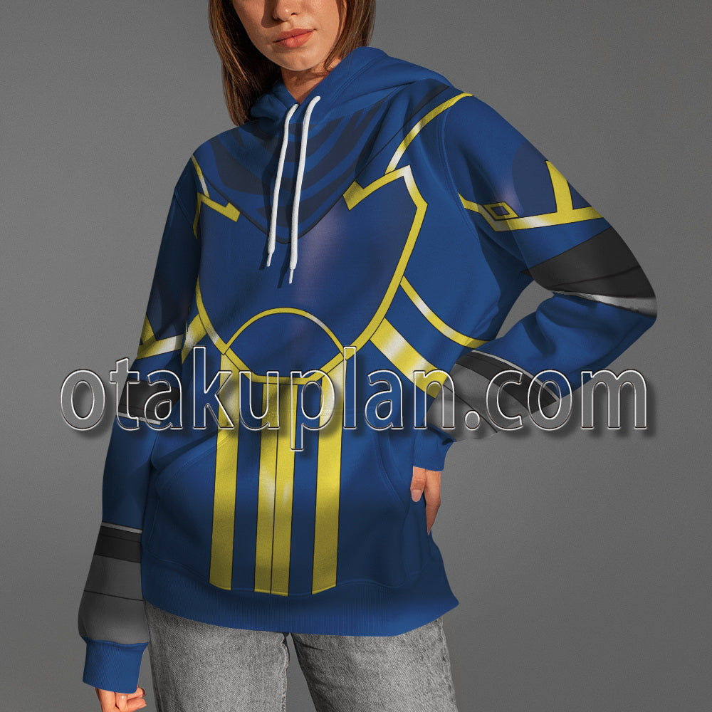 Super Smash Bros X Anime The Binding Blade Roy Blue Armor Cosplay Hoodie