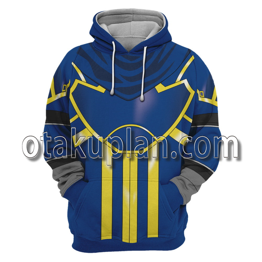 Super Smash Bros X Anime The Binding Blade Roy Blue Armor Cosplay Hoodie