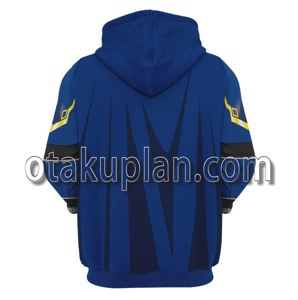Super Smash Bros X Anime The Binding Blade Roy Blue Armor Cosplay Hoodie
