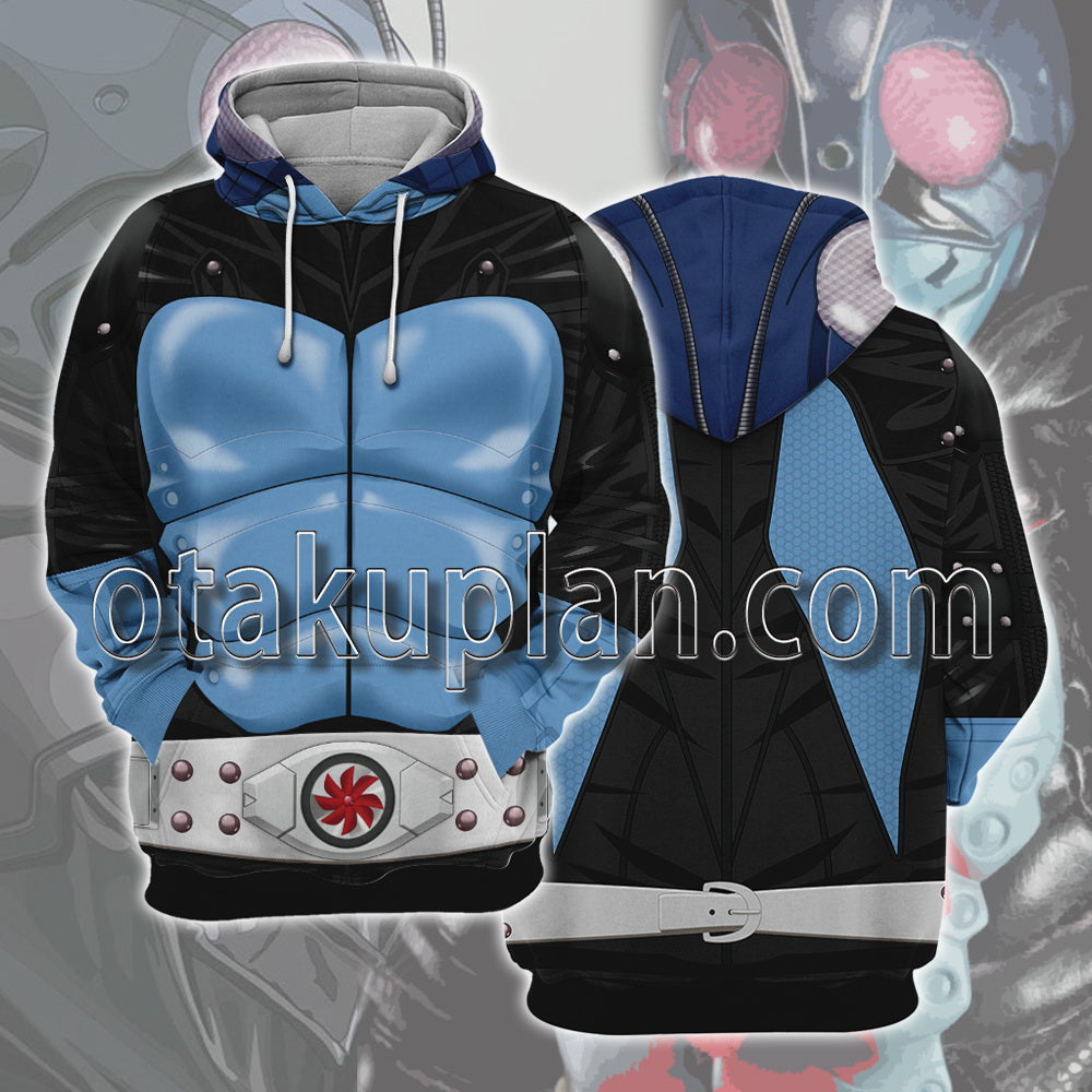 Takeshi Hongo Hopper Blue No Red Scarf Cosplay Hoodie
