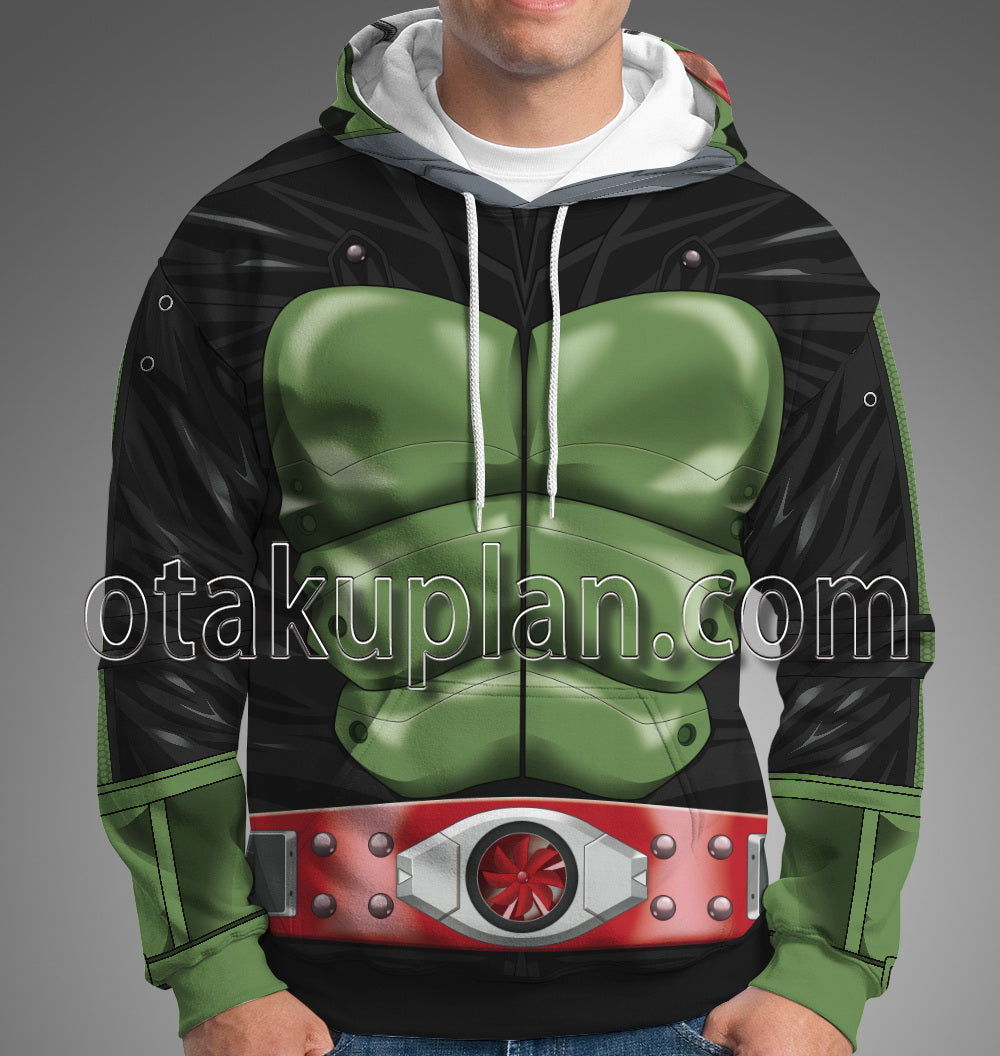 Takeshi Hongo Hopper Green No Red Scarf Cosplay Hoodie