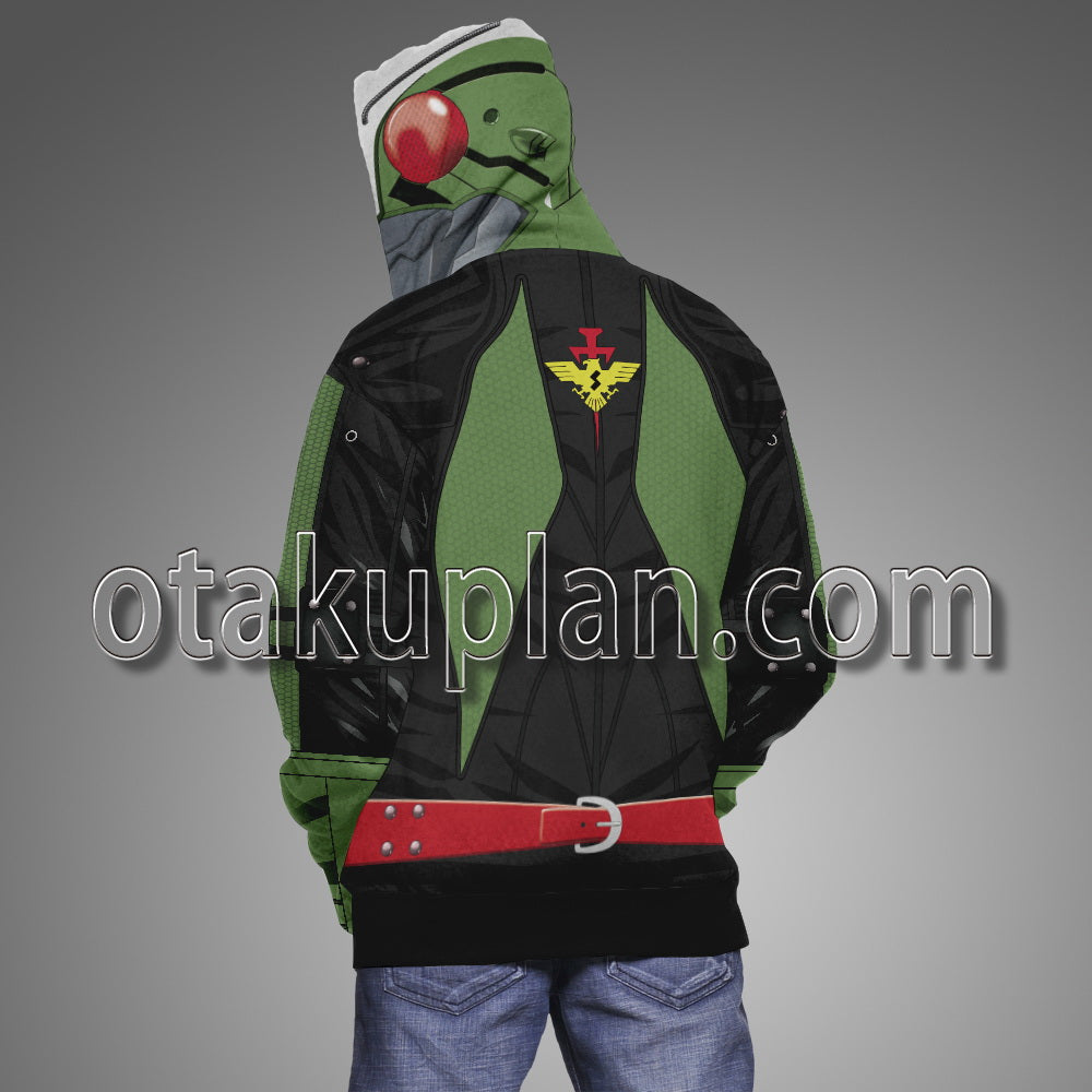 Takeshi Hongo Hopper Green No Red Scarf Cosplay Hoodie