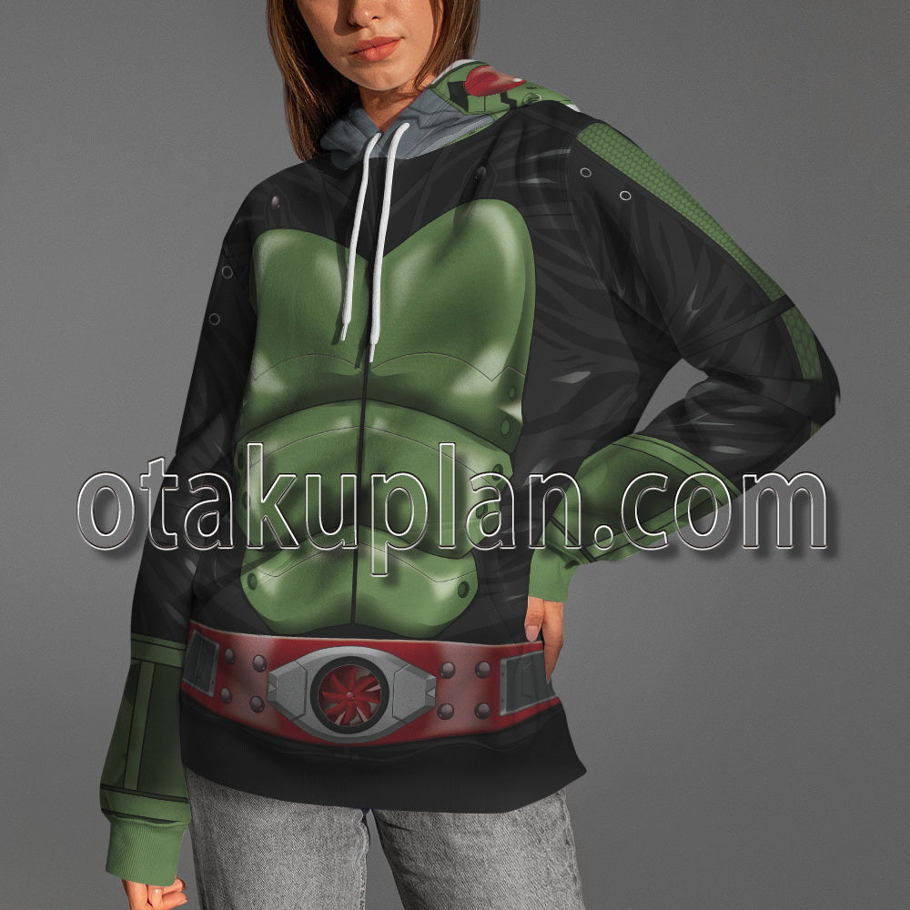 Takeshi Hongo Hopper Green No Red Scarf Cosplay Hoodie