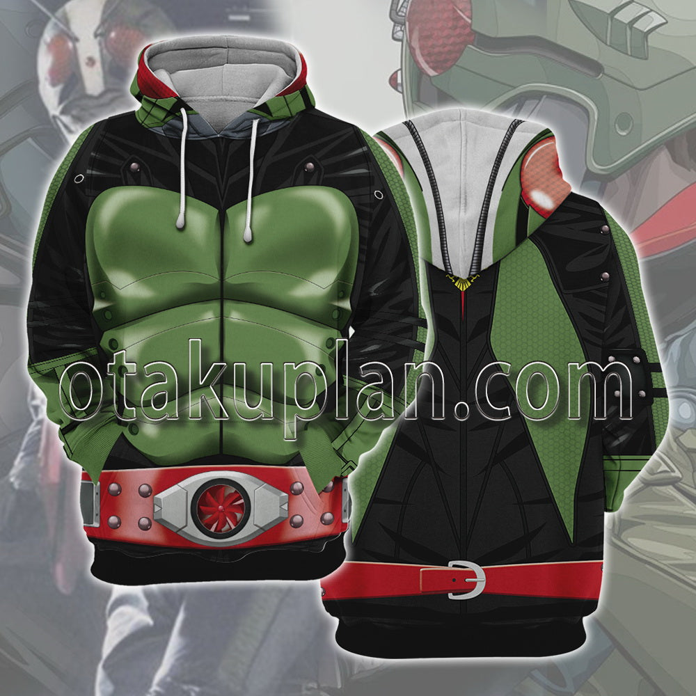 Takeshi Hongo Hopper Green No Red Scarf Cosplay Hoodie