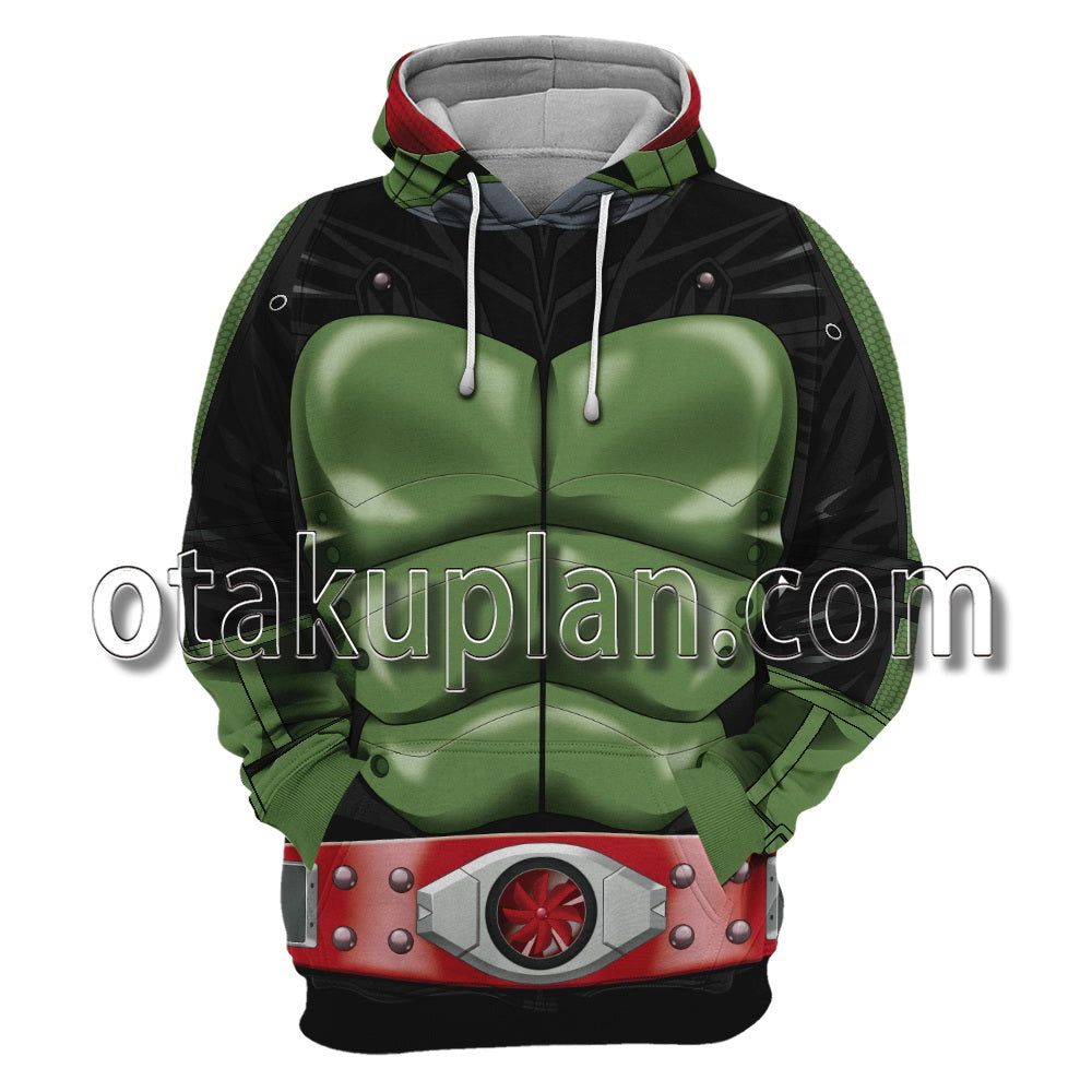 Takeshi Hongo Hopper Green No Red Scarf Cosplay Hoodie
