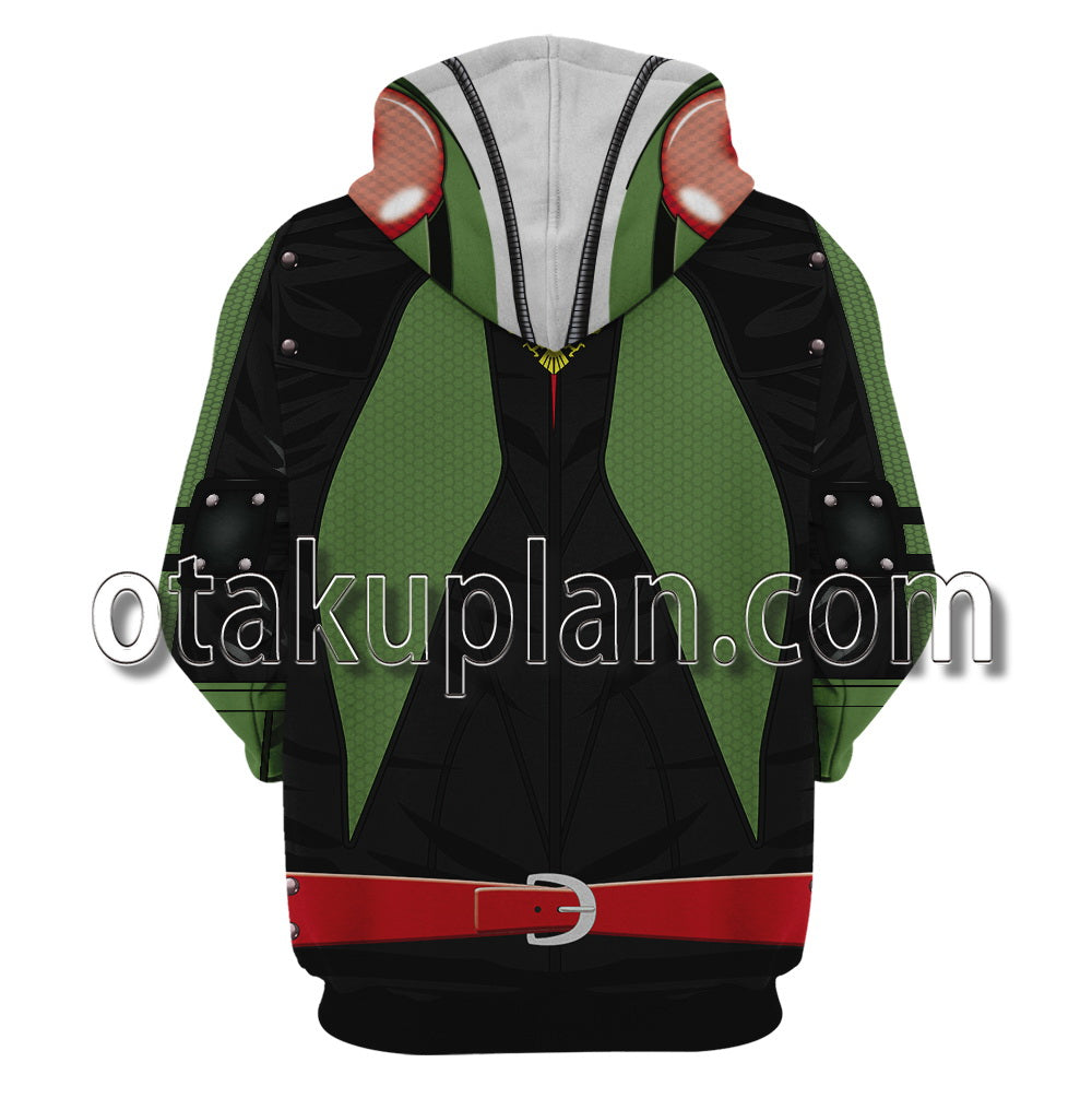 Takeshi Hongo Hopper Red Scarf Green The First Cosplay Hoodie
