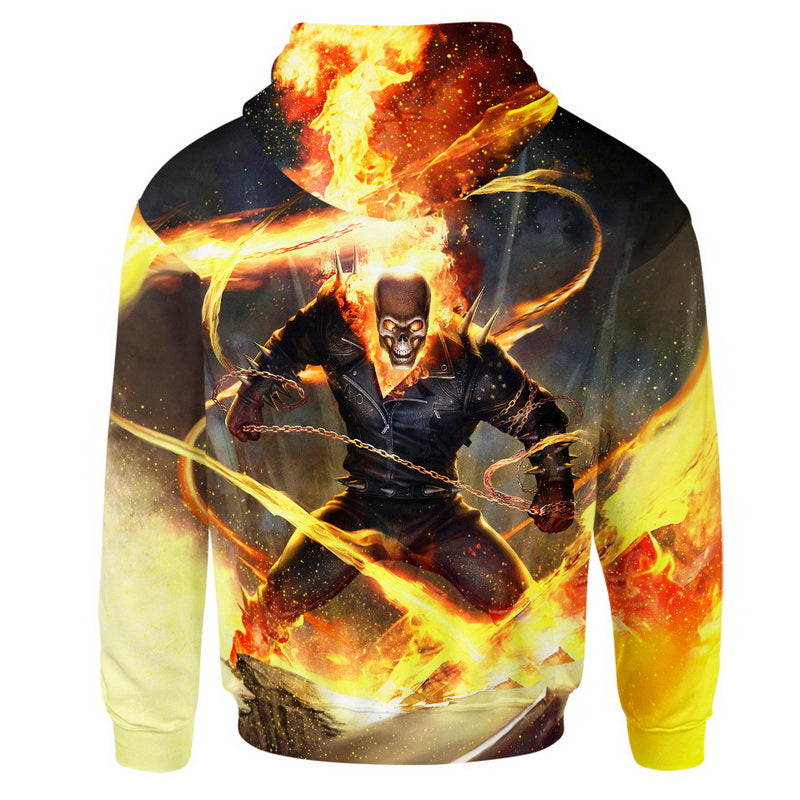 The Flaming-Skulled Ghost Rider Hoodie / T-Shirt