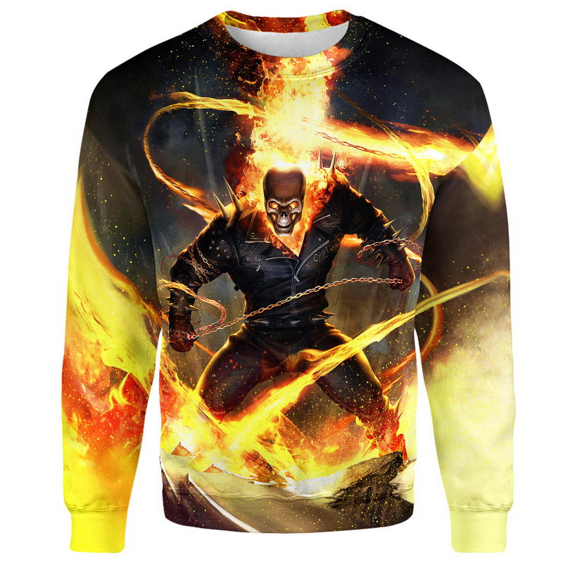 The Flaming-Skulled Ghost Rider Hoodie / T-Shirt