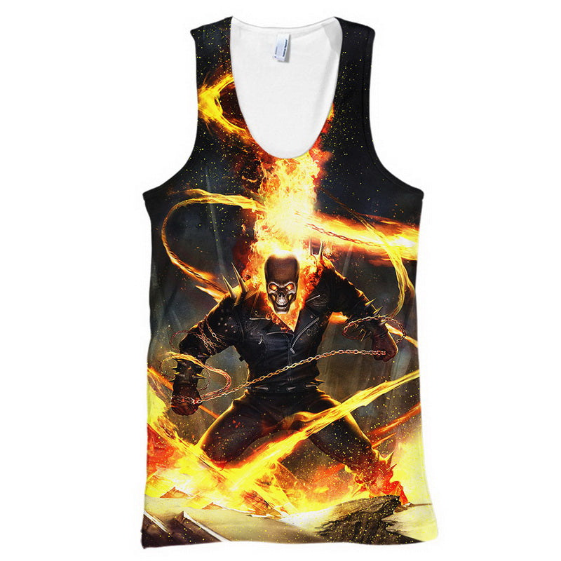 The Flaming-Skulled Ghost Rider Hoodie / T-Shirt