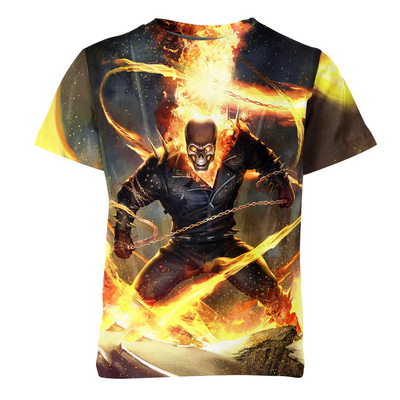 The Flaming-Skulled Ghost Rider Hoodie / T-Shirt