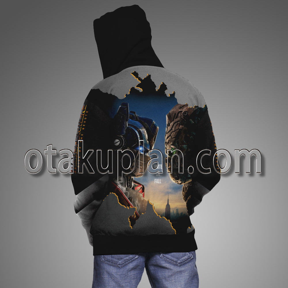 Transformers Rise Of The Optimus Prime Beasts Captains Chimpanzee Metal Lines Hoodie