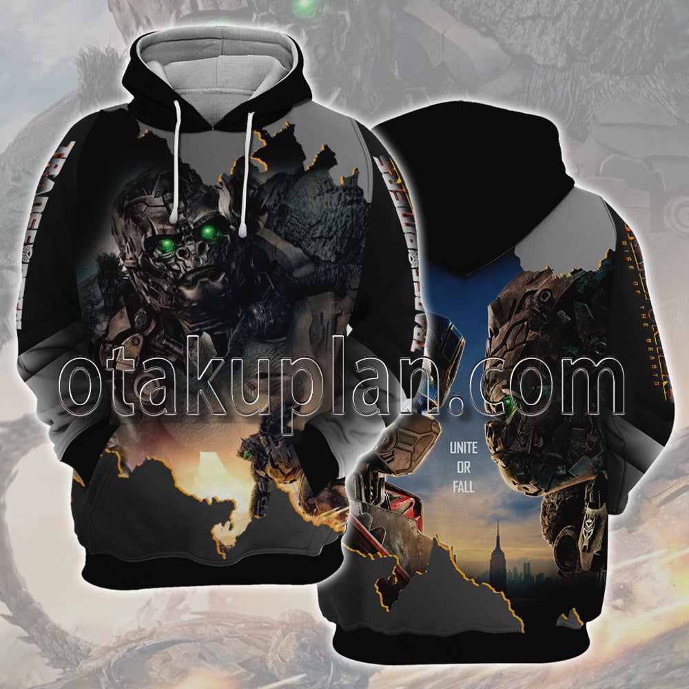 Transformers Rise Of The Optimus Prime Beasts Captains Chimpanzee Metal Lines Hoodie