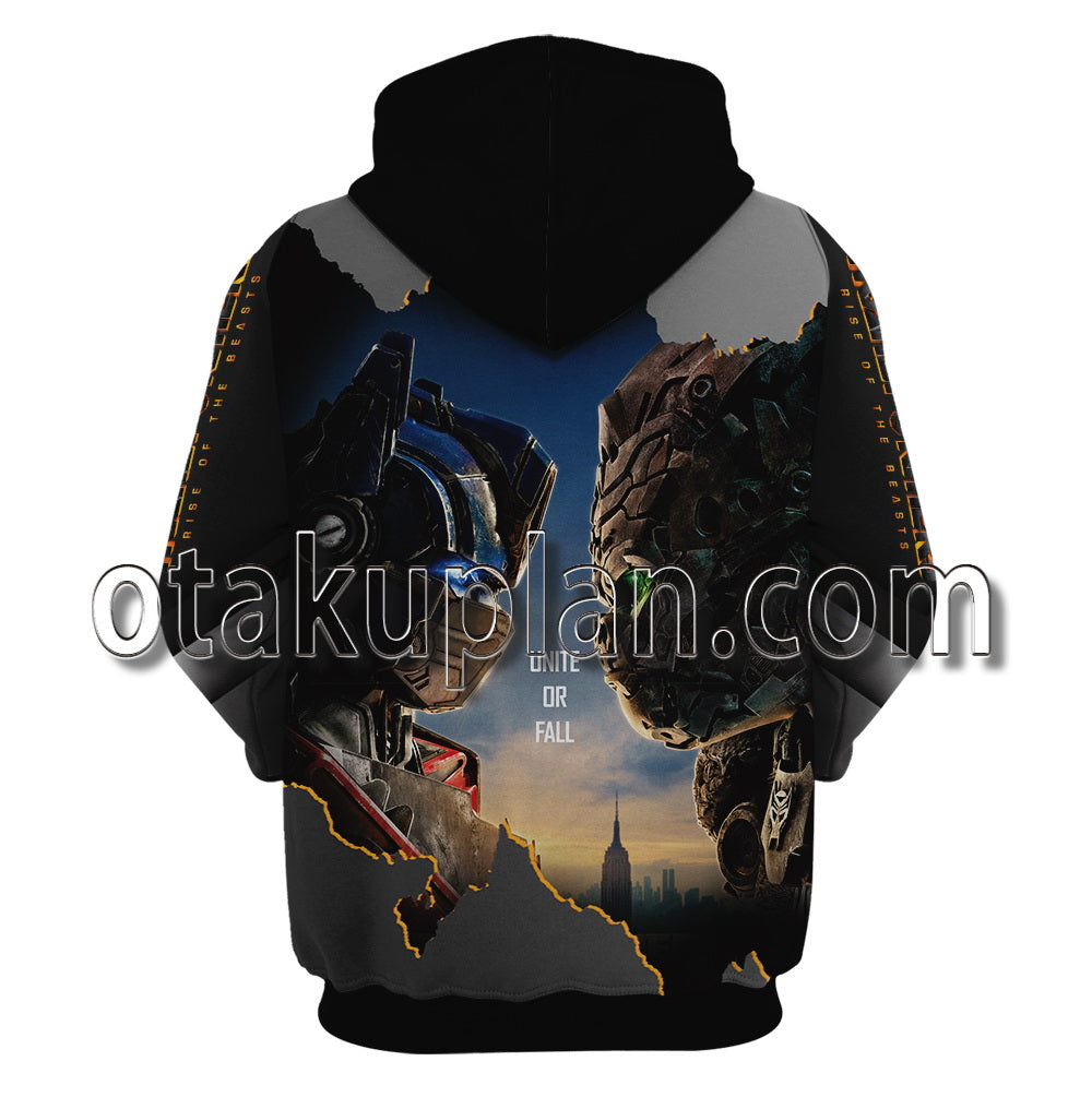 Transformers Rise Of The Optimus Prime Beasts Captains Chimpanzee Metal Lines Hoodie