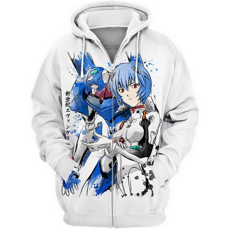 Unit 00 And Rei Ayanami Hoodie / T-Shirt