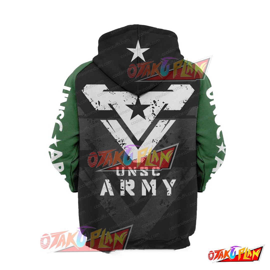 UNSC Army Green And Black Pullover Hoodie