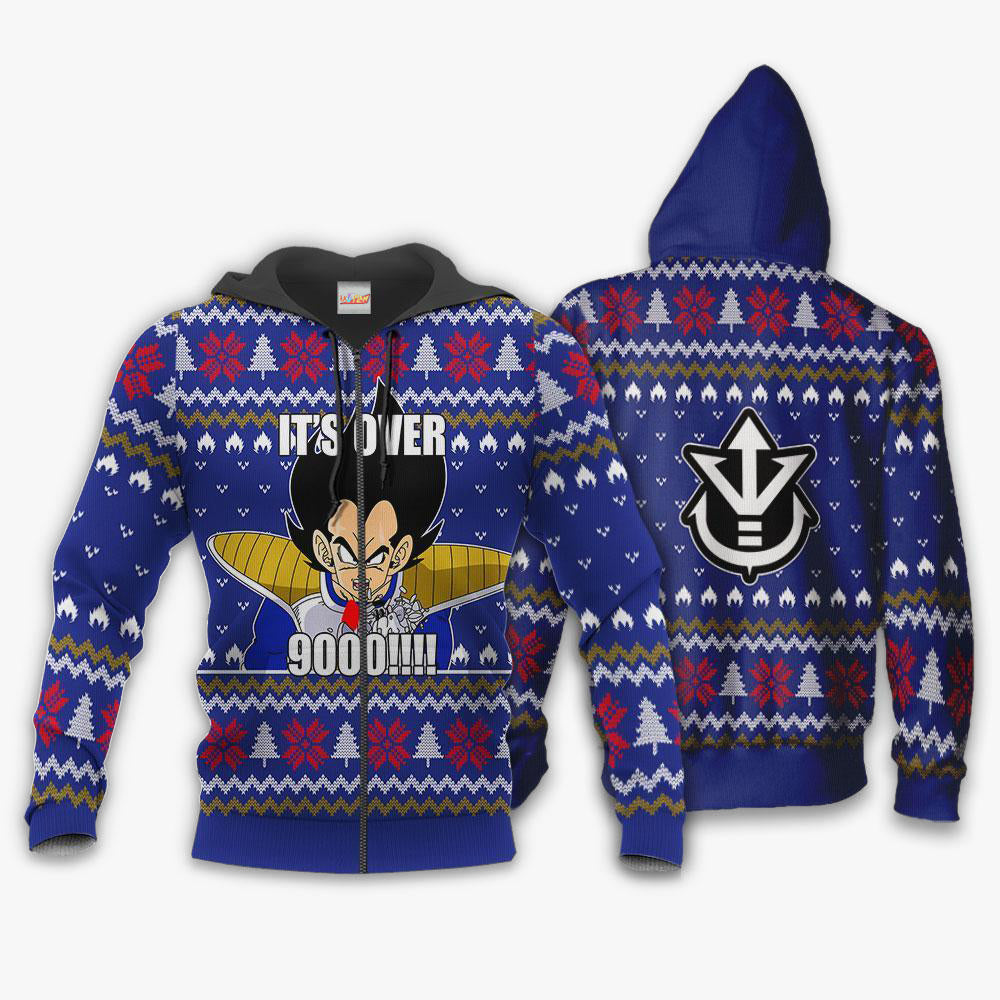 Vegeta Ugly Christmas It's Over Funny DBZ Xmas Hoodie Shirts